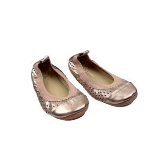 Yosi Samra Metallic Rose Gold Ballet Flats